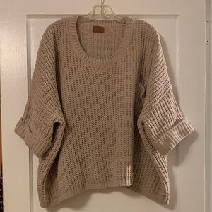 POL Tan Chanel Style Knit Sweater OVERSIZED